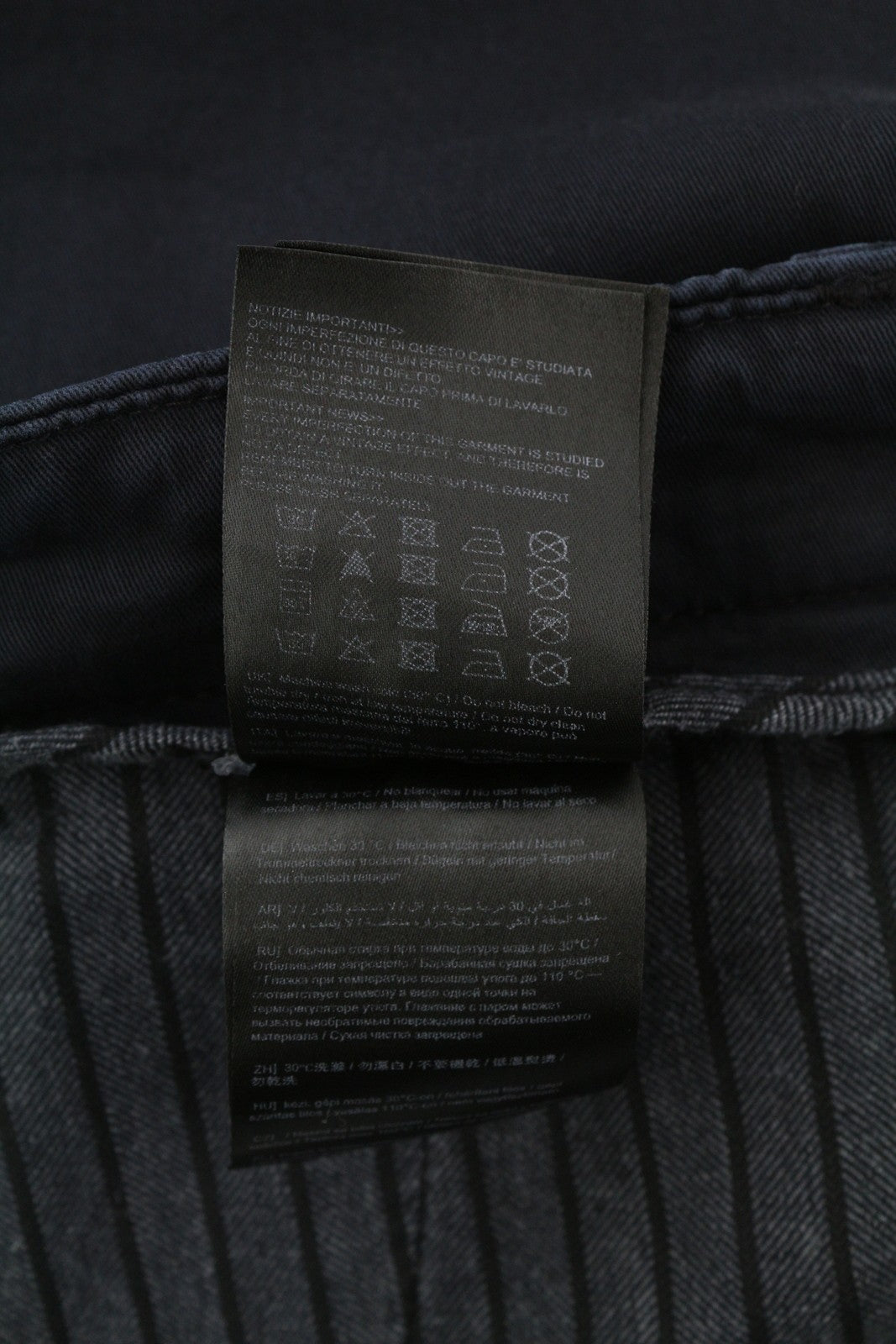 ANTONY MORATO Bryan vyriškos kelnės W40 tamsiai mėlynos, aptemptos, tamprios, chino spalvos su užtrauktuku.