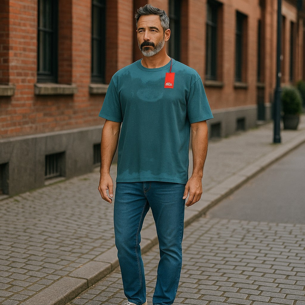 DIESEL T-Wash-E1 vyriški marškinėliai L dydžio, mėlyni, trumpomis rankovėmis, apvalia apykakle, tamprūs trikotažiniai marškinėliai. 