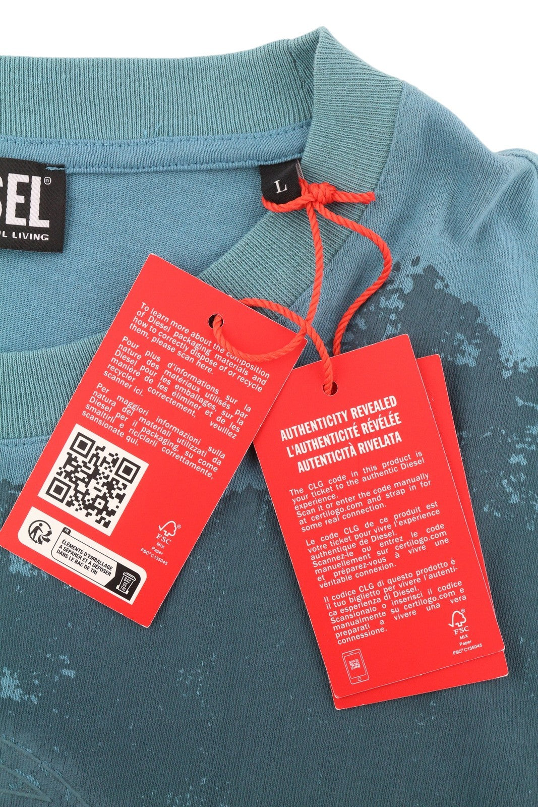 DIESEL T-Wash-E1 vyriški marškinėliai L dydžio, mėlyni, trumpomis rankovėmis, apvalia apykakle, tamprūs trikotažiniai marškinėliai. 