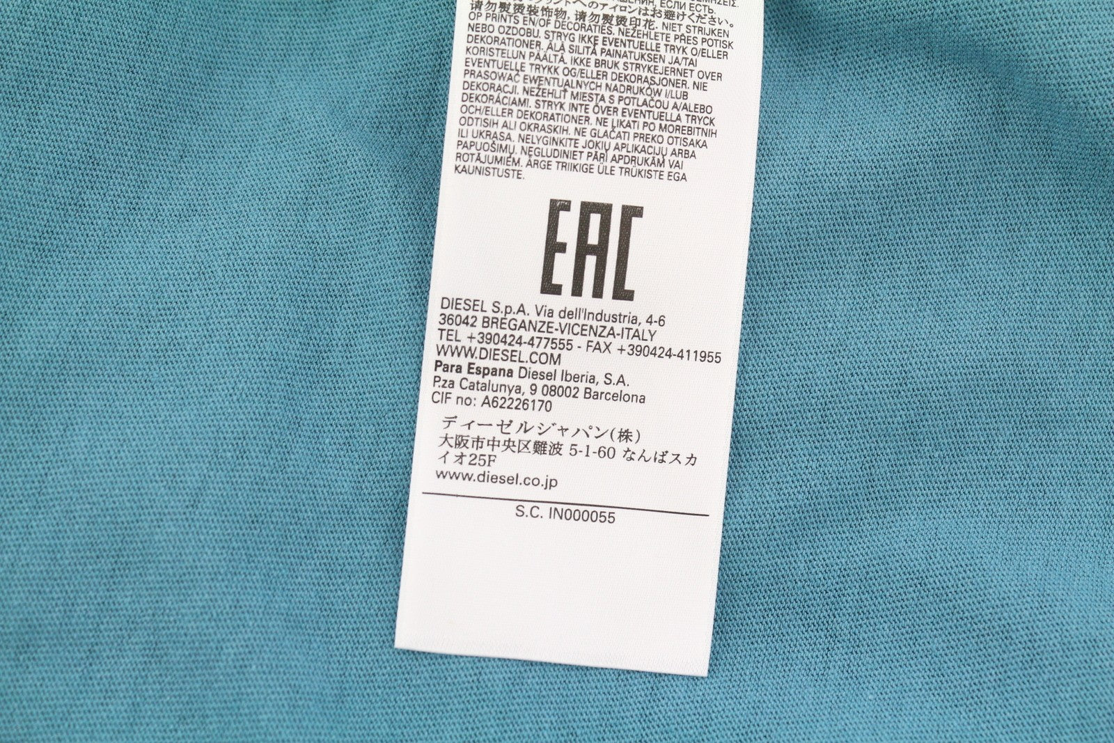 DIESEL T-Wash-E1 vyriški marškinėliai L dydžio, mėlyni, trumpomis rankovėmis, apvalia apykakle, tamprūs trikotažiniai marškinėliai. 