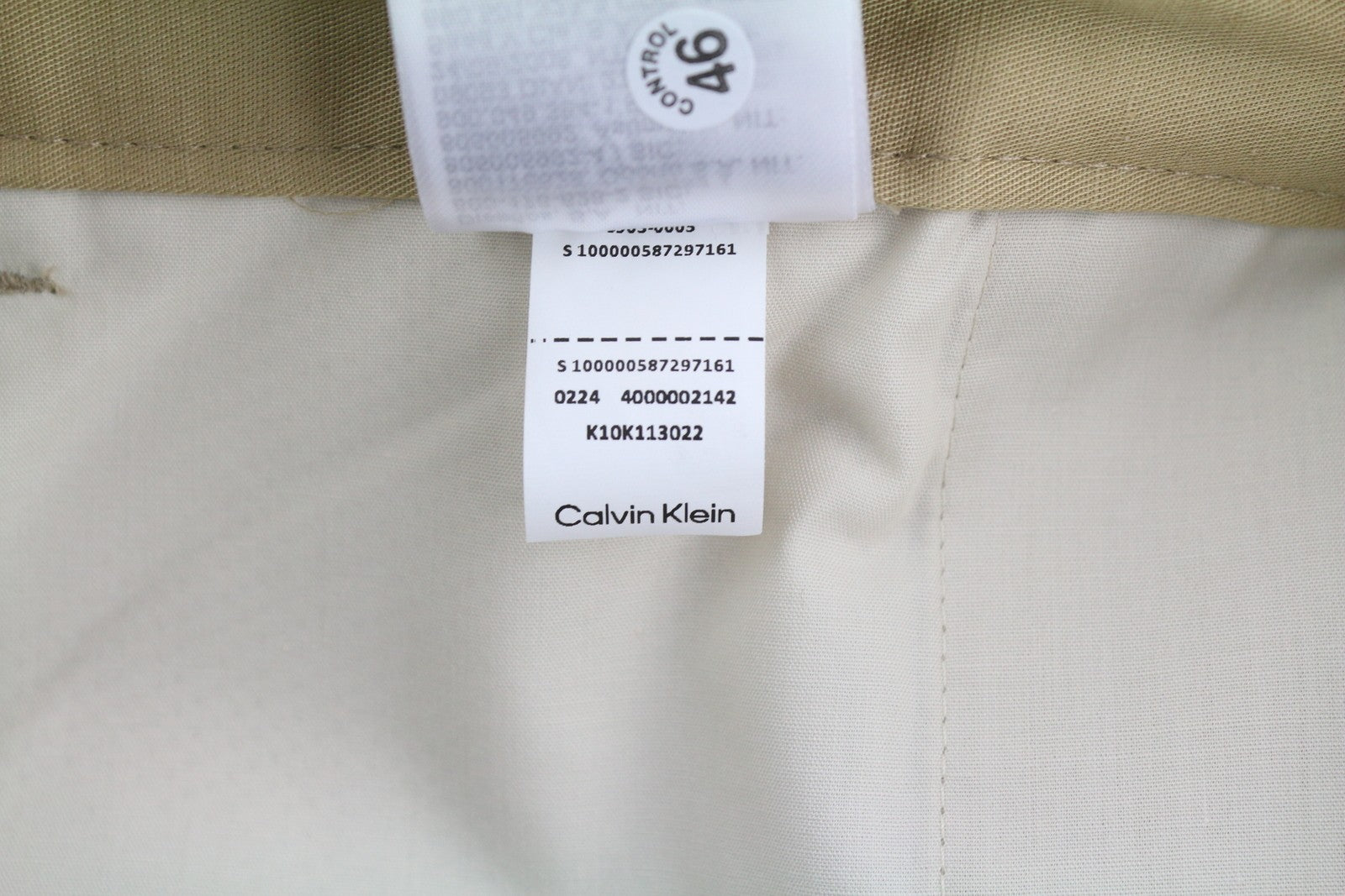 CALVIN KLEIN Piece Dyed Tencel siaurėjančios vyriškos kelnės W36/L32 rudos lino mišinio 