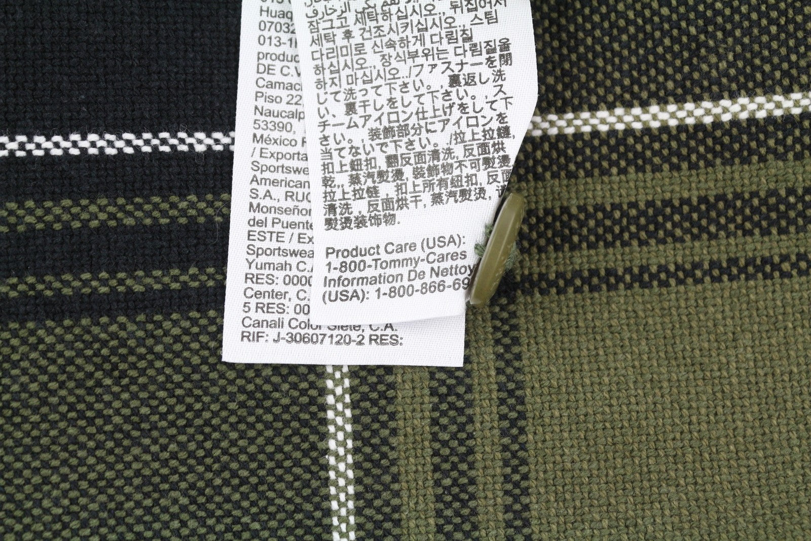 TOMMY HILFIGER vyriški marškinėliai su šukuotais languotais 2XL dydžio marškinėliai su flaneliniais, storais mygtukais, žali. 