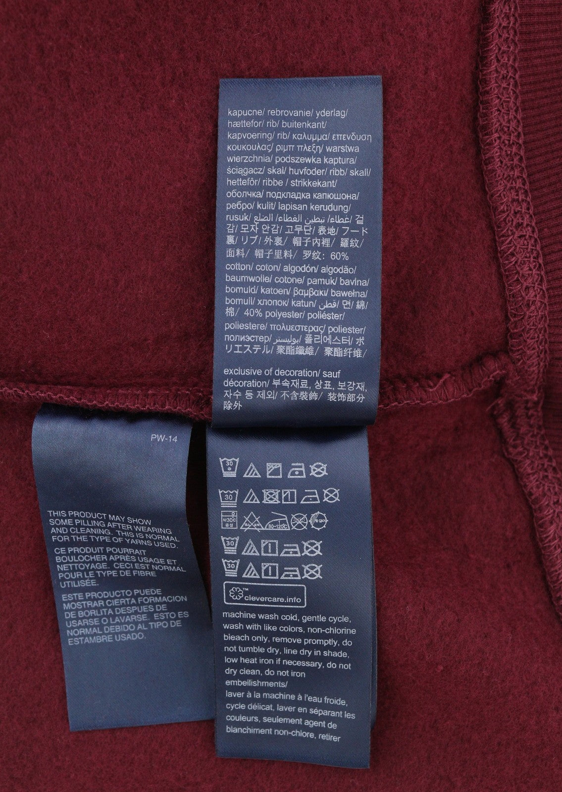 TOMMY HILFIGER Req Linear vyriškas megztinis L bordo spalvos su kengūros kišene 