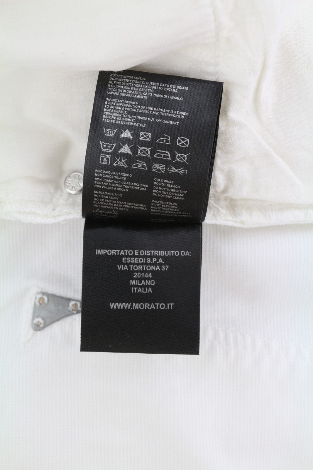 ANTONY MORATO Sepp vyriškos kelnės, W36, baltos, tamprios, su užtrauktukais ir lengvomis kišenėmis 