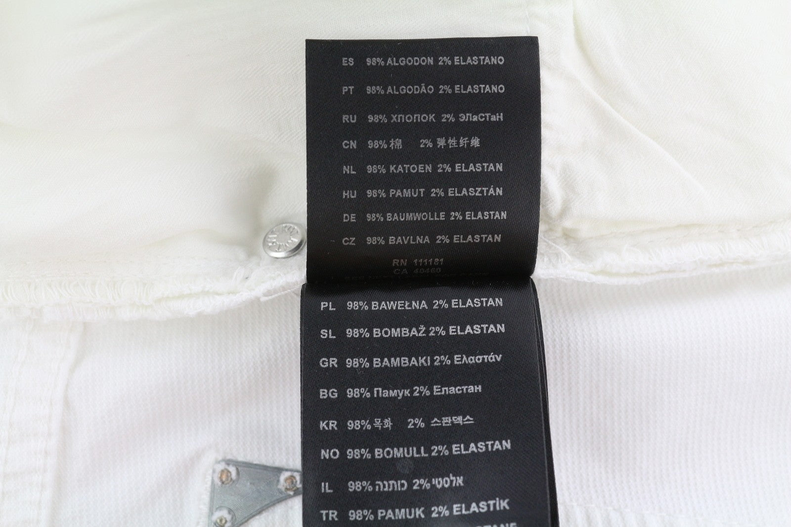 ANTONY MORATO Sepp vyriškos kelnės, W36, baltos, tamprios, su užtrauktukais ir lengvomis kišenėmis 