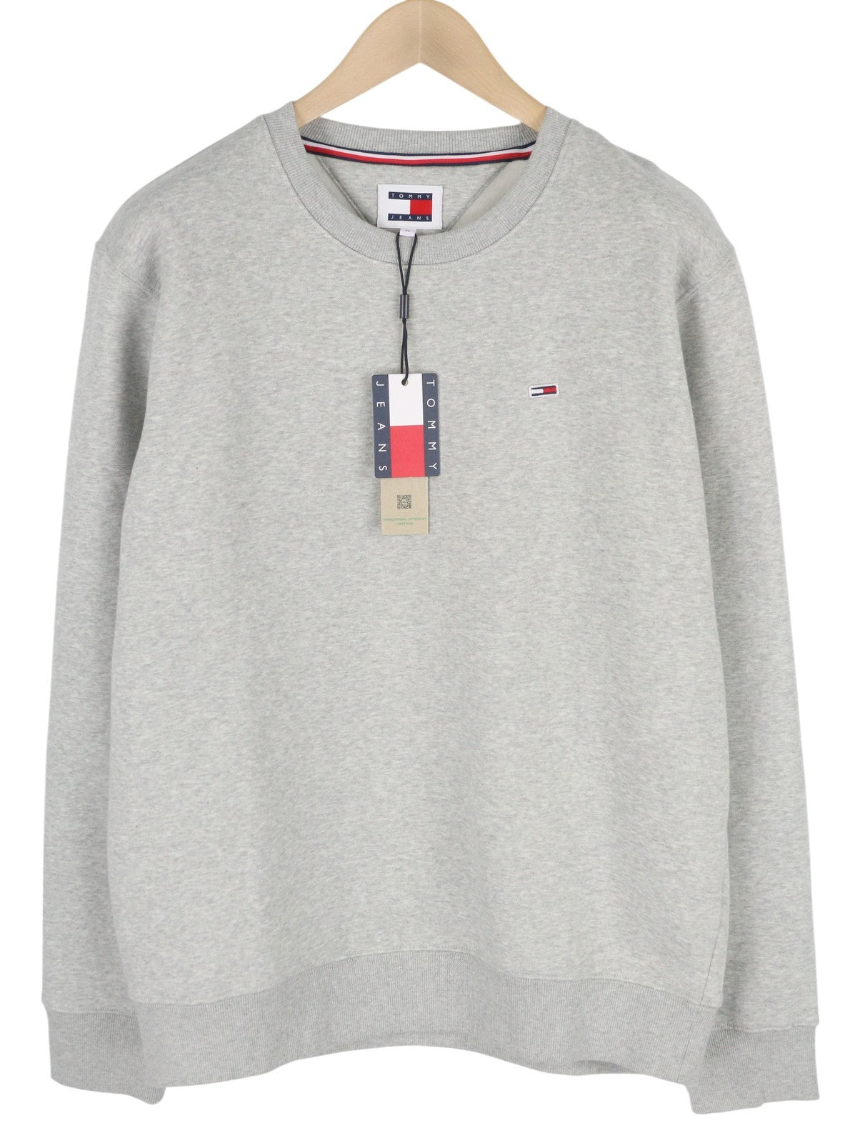 TOMMY HILFIGER Regular Fleece C Neck vyriškas megztinis XL dydžio melanžo pilkas megztinis 