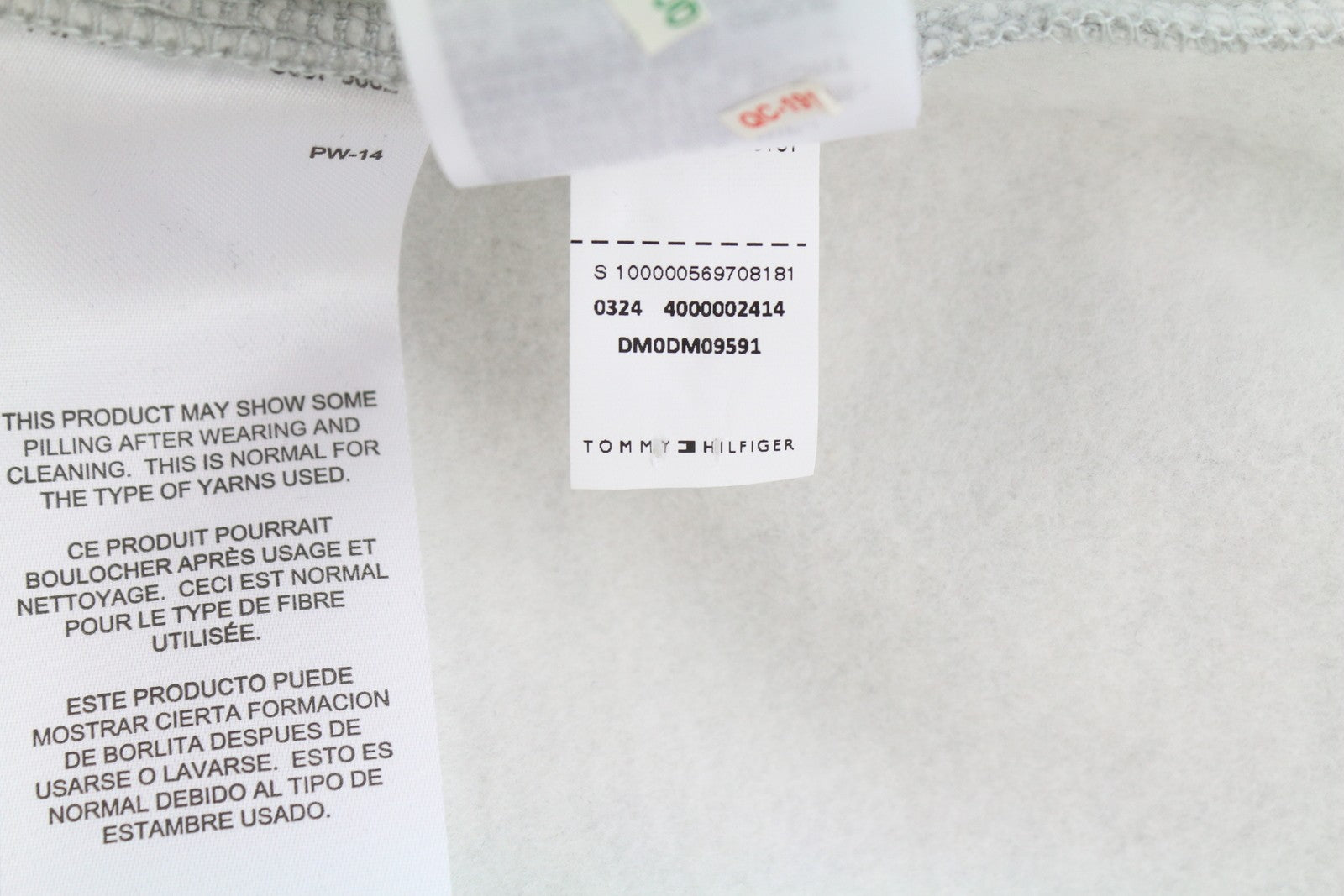 TOMMY HILFIGER Regular Fleece C Neck vyriškas megztinis XL dydžio melanžo pilkas megztinis 