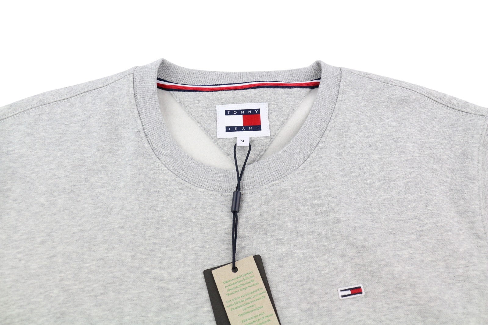 TOMMY HILFIGER Regular Fleece C Neck vyriškas megztinis XL dydžio melanžo pilkas megztinis 