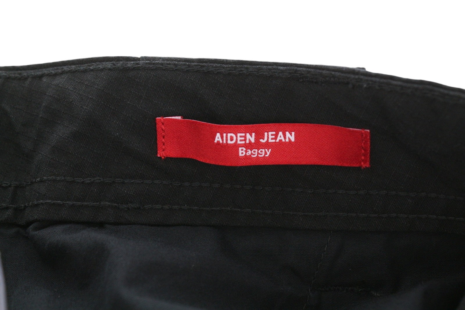 TOMMY HILFIGER Aiden Baggy Cargo vyriškos kelnės W33/L34 juodos tekstūruotos užtrauktuku