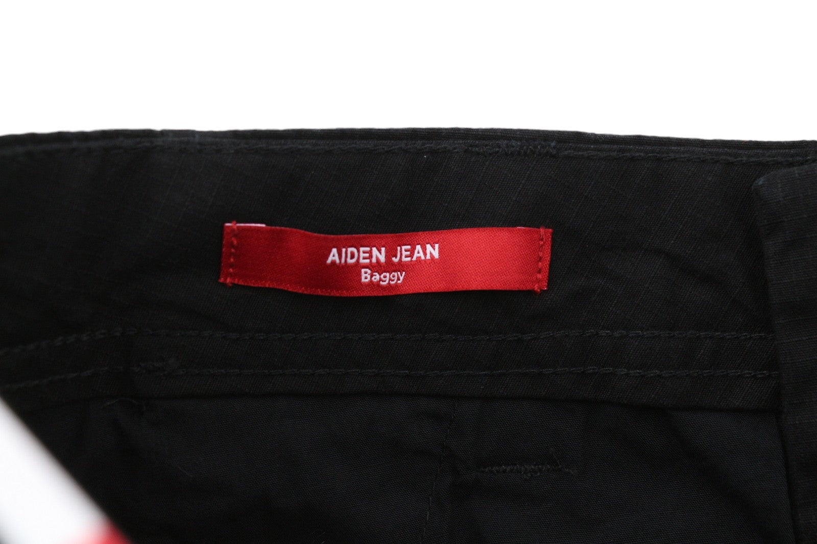 TOMMY HILFIGER Aiden Baggy Cargo vyriškos kelnės W32/L32 juodos tekstūruotos užtrauktuku