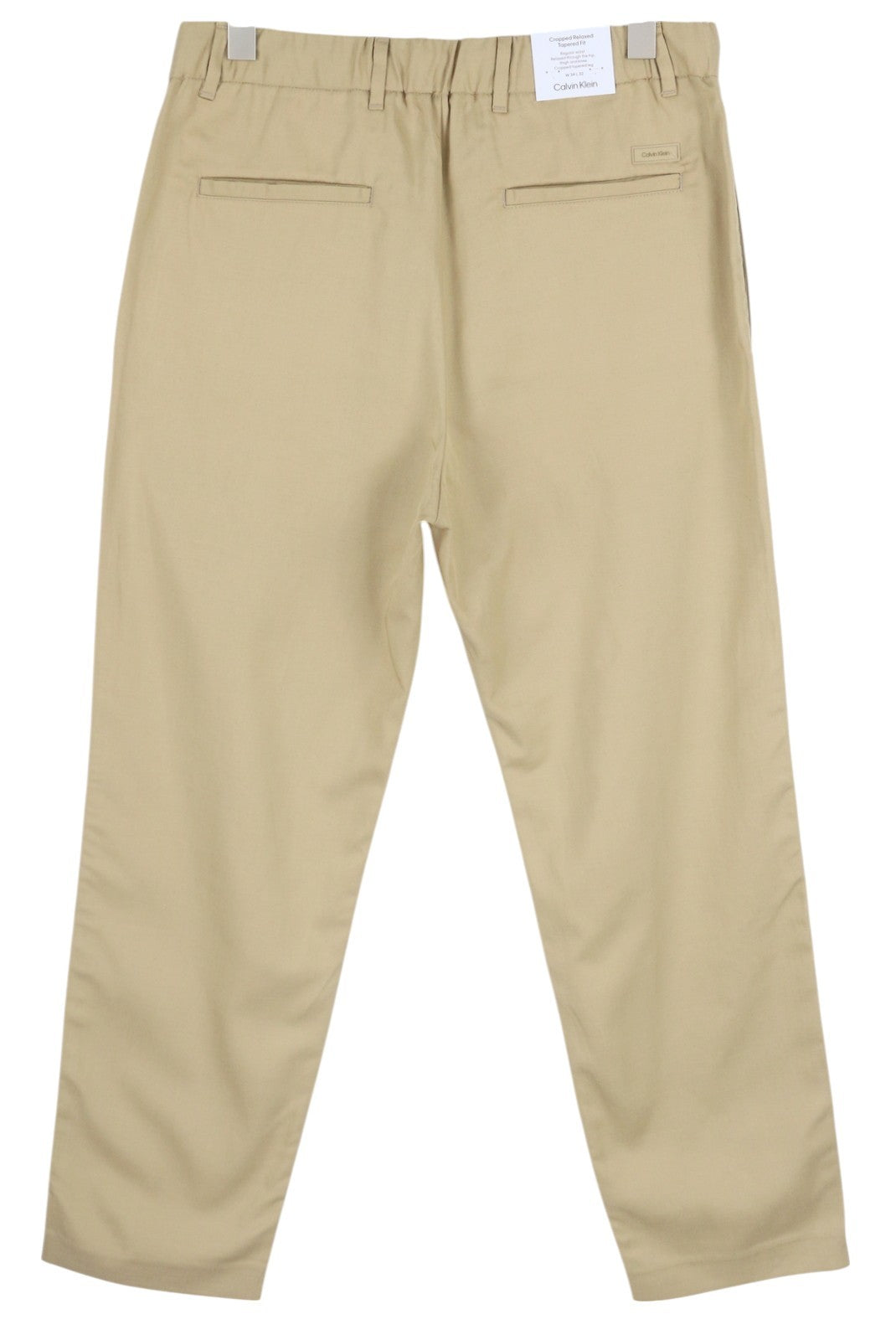 CALVIN KLEIN Piece Dyed Tencel siaurėjančios vyriškos kelnės W34/L32 rudos lino mišinio 