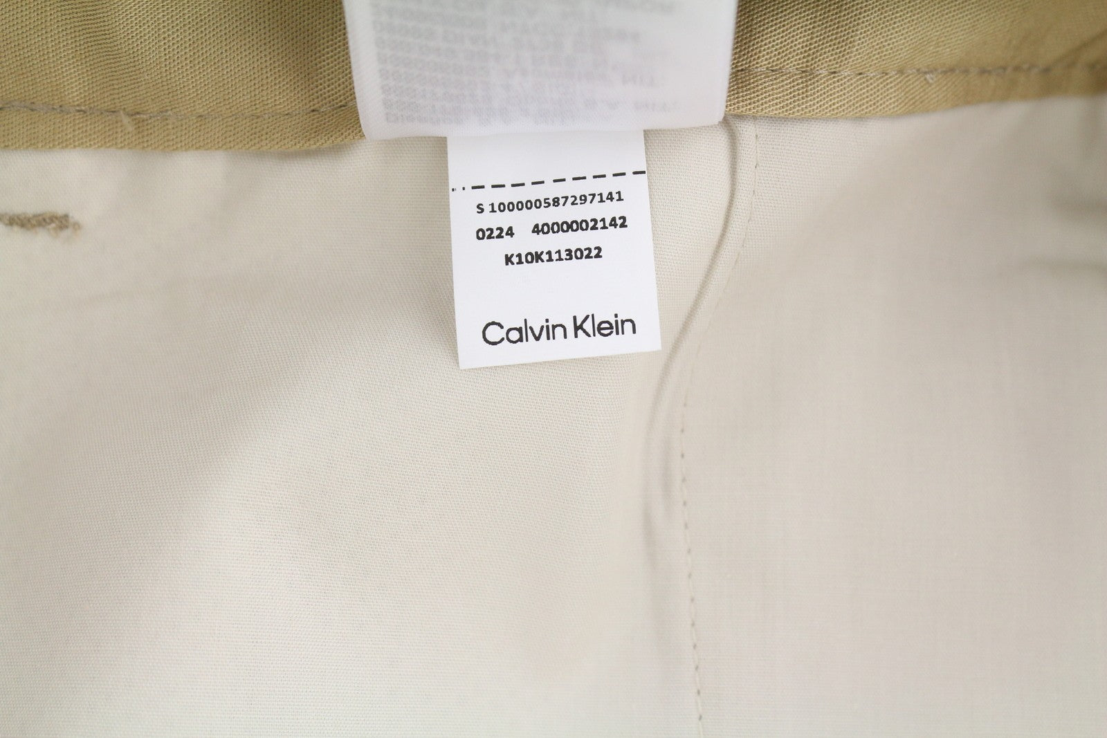 CALVIN KLEIN Piece Dyed Tencel siaurėjančios vyriškos kelnės W34/L32 rudos lino mišinio 