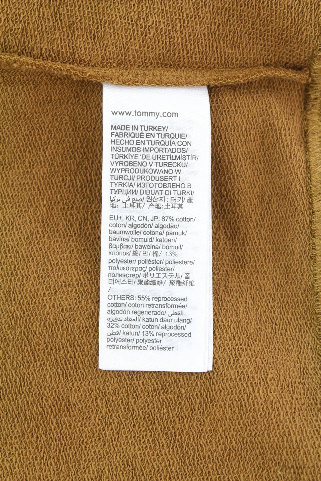 TOMMY HILFIGER RLX Signature vyriškas džemperis su gobtuvu XL dydžio rudas megztinis su kengūros logotipu, rekomenduojama kaina – 119 € 