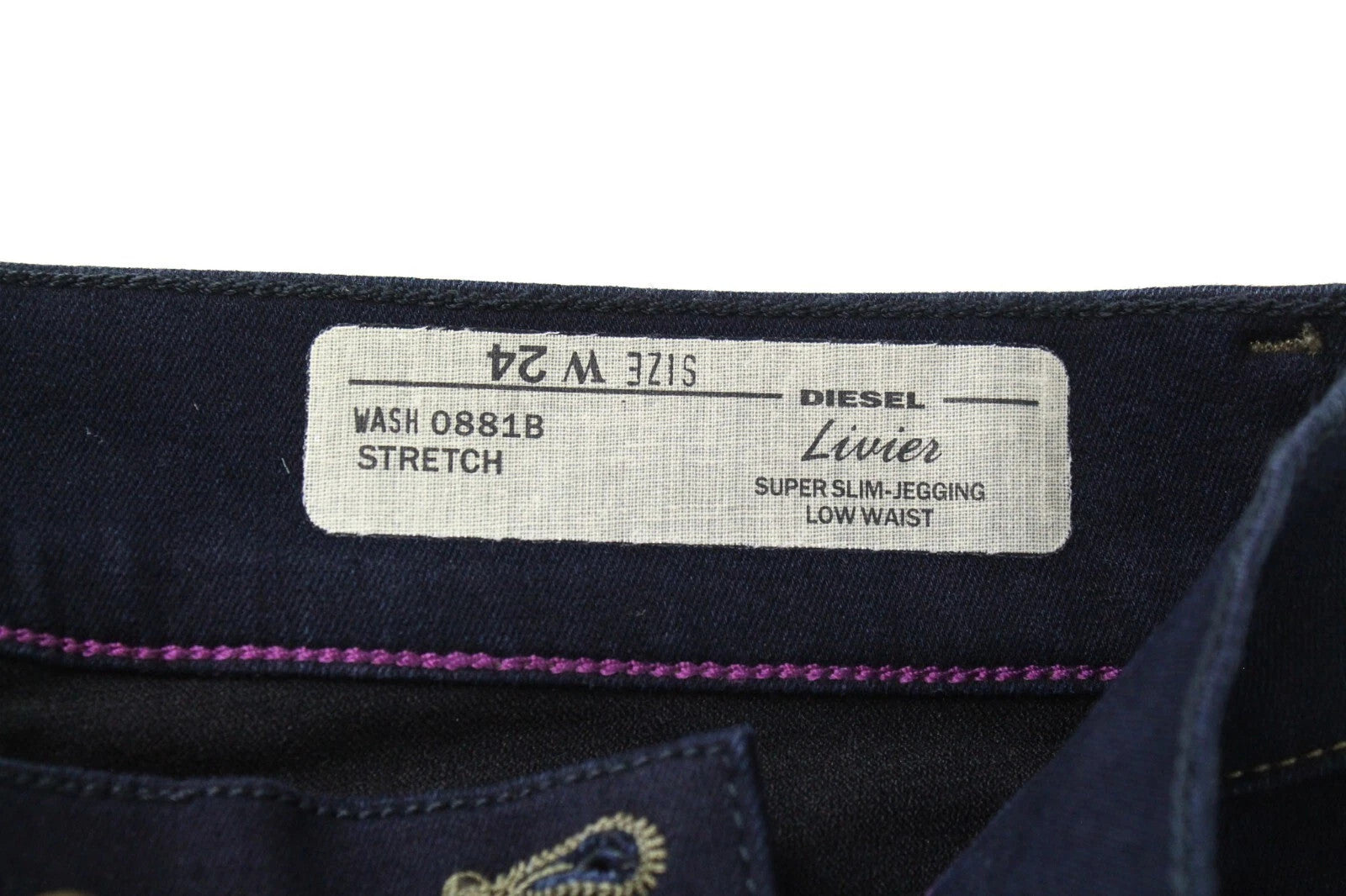 DIESEL Livier 0881B Women's W24 Jegging Stretch Blue Cotton Super Slim Fit