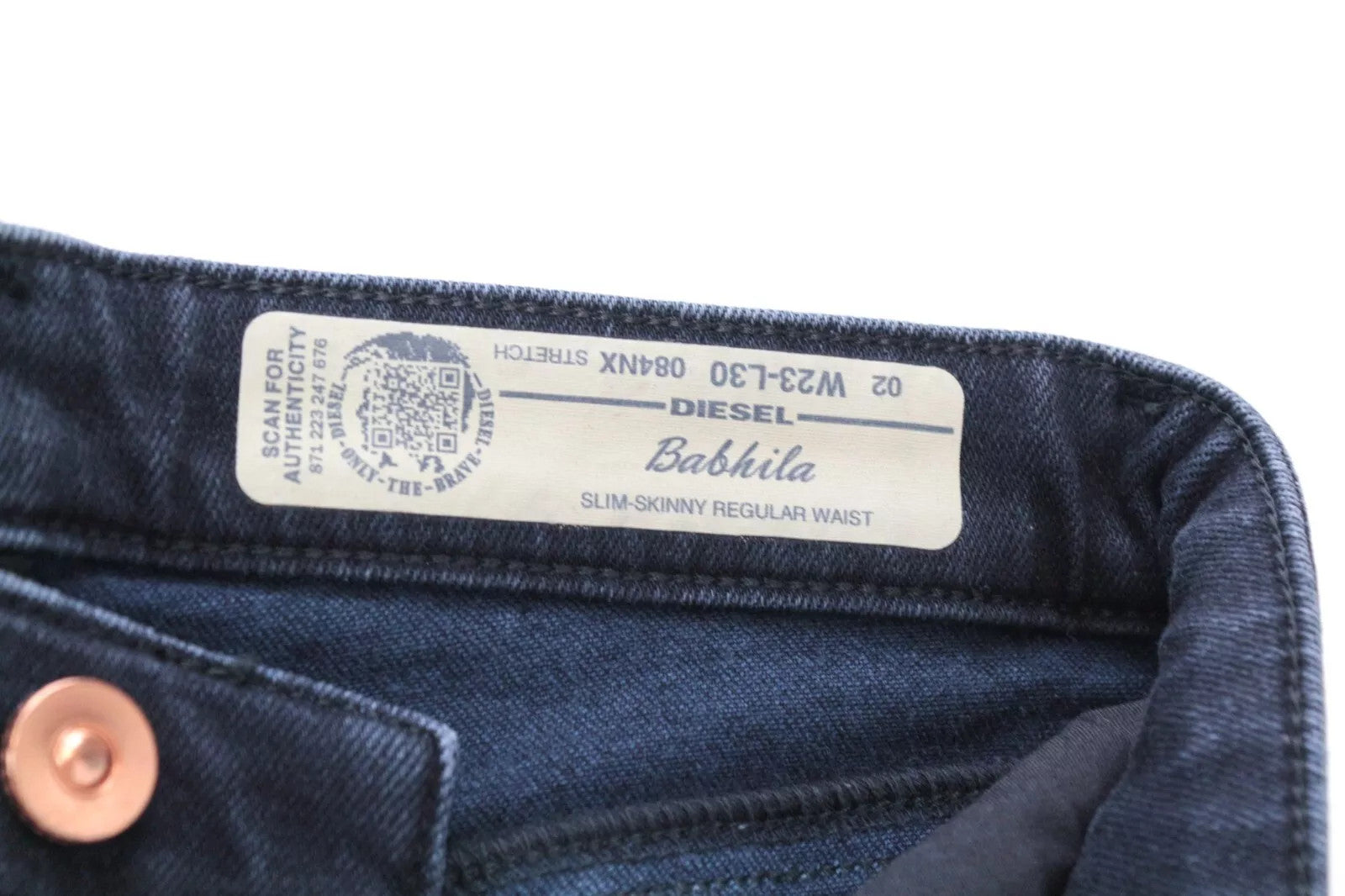 DIESEL Babhila 084NX Women's Slim Skinny Blue W32 L30 Stretch Cotton Jeans