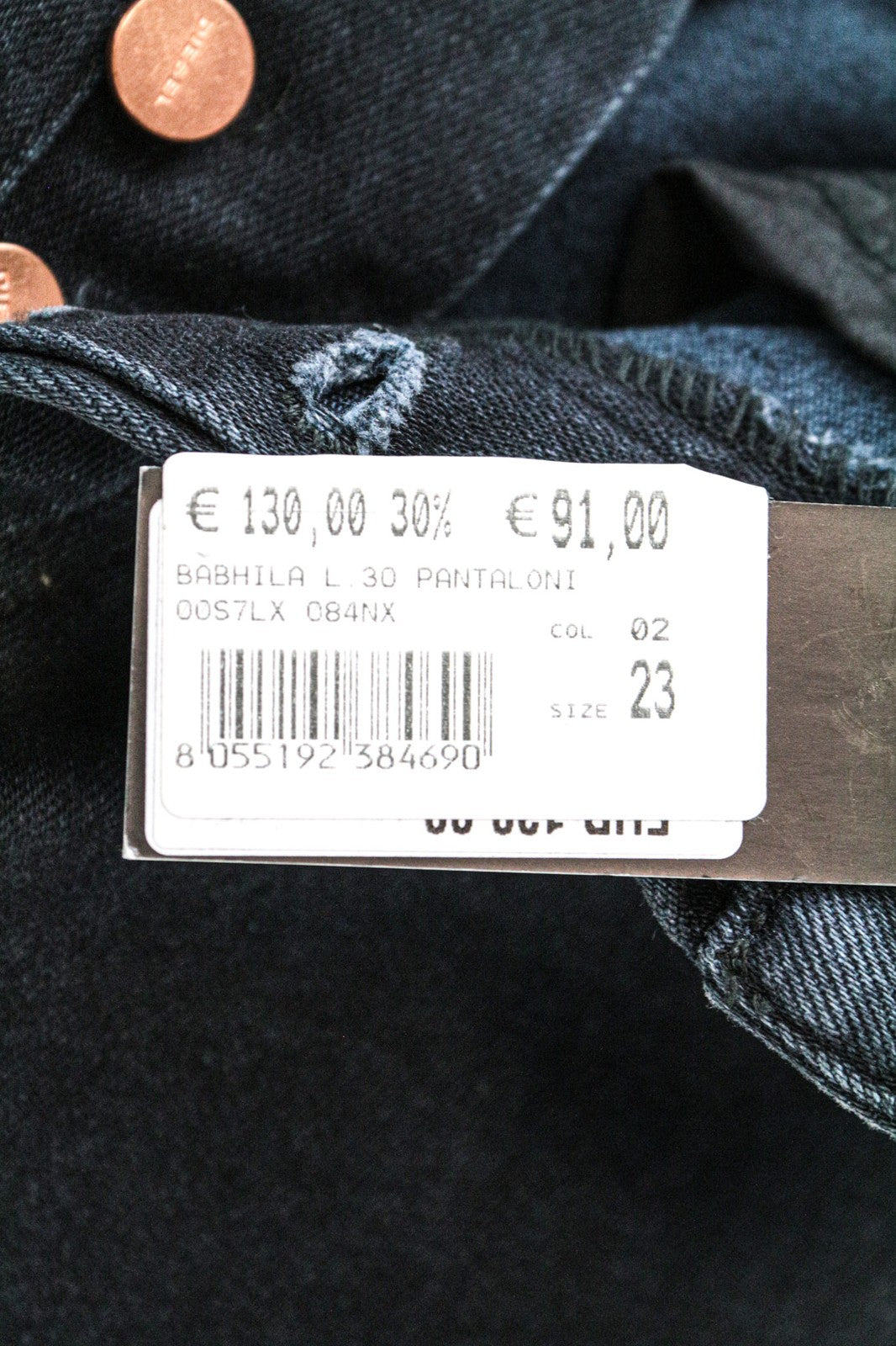 DIESEL Babhila 084NX Women's Slim Skinny Blue W32 L30 Stretch Cotton Jeans