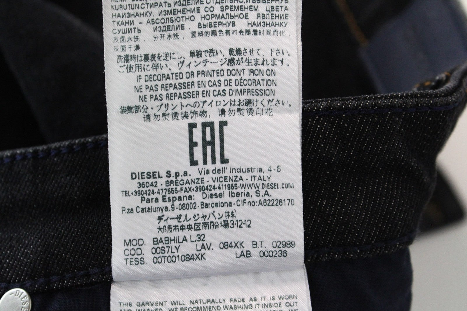 DIESEL Babhila 084XK Women's W30 L32 Dark Blue Slim Fit Cotton Skinny Jeans