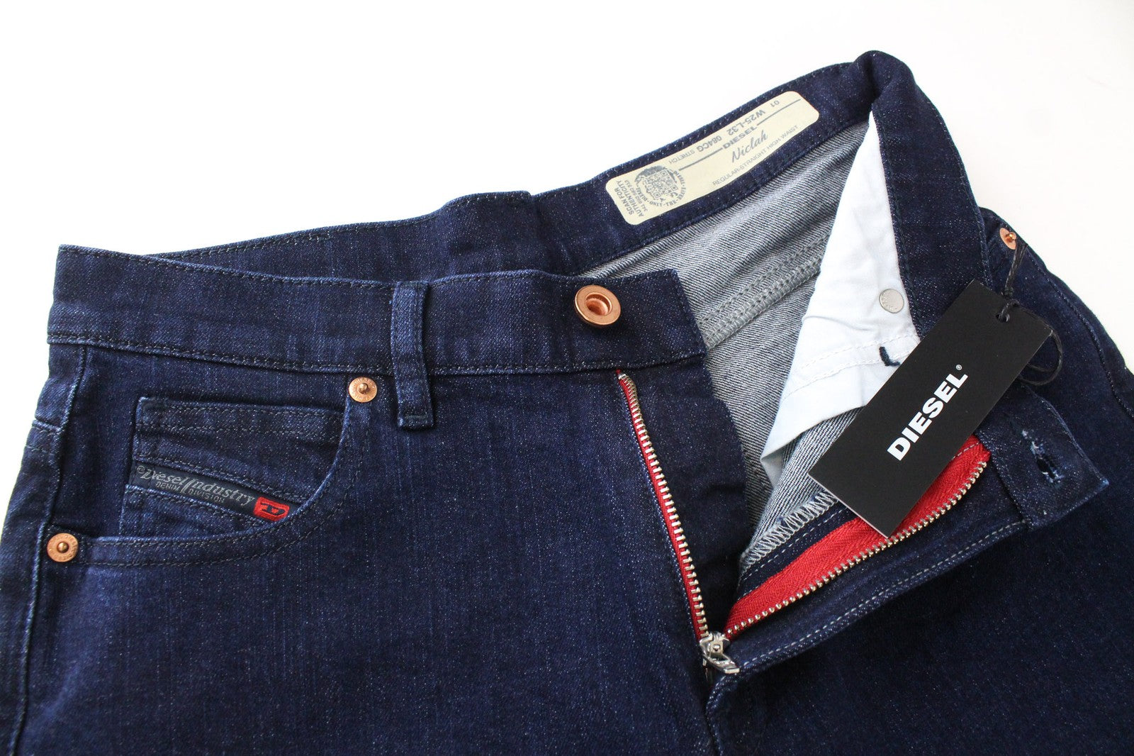 DIESEL Niclah 084CG Women's Blue Cotton Stretch Jeans W25 L32 Straight Fit