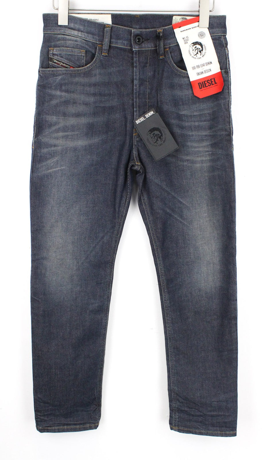 DIESEL D-Eetar 084ZU vyriški mėlyni W29 L30 medvilniniai siaurėjantys tamprūs džinsai 
