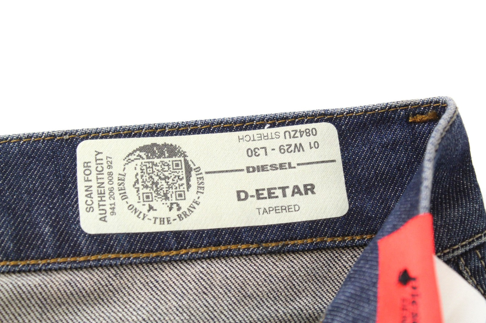DIESEL D-Eetar 084ZU vyriški mėlyni W29 L30 medvilniniai siaurėjantys tamprūs džinsai 
