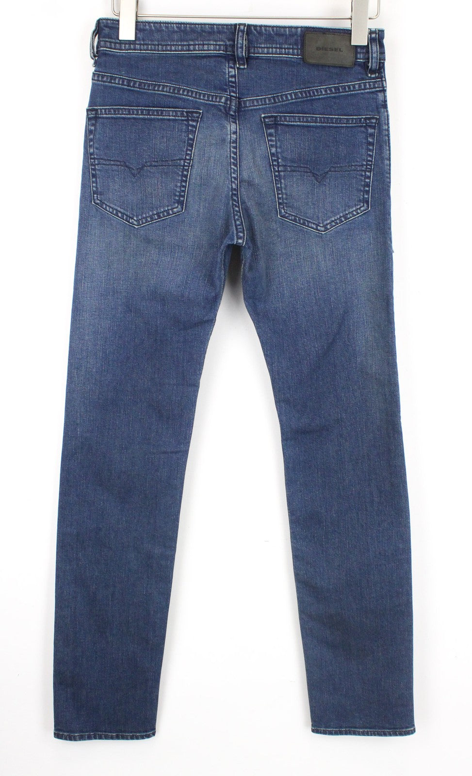 DIESEL Buster 084TU vyriški mėlyni medvilniniai tamprūs, siaurėjantys džinsai, W27 L32 