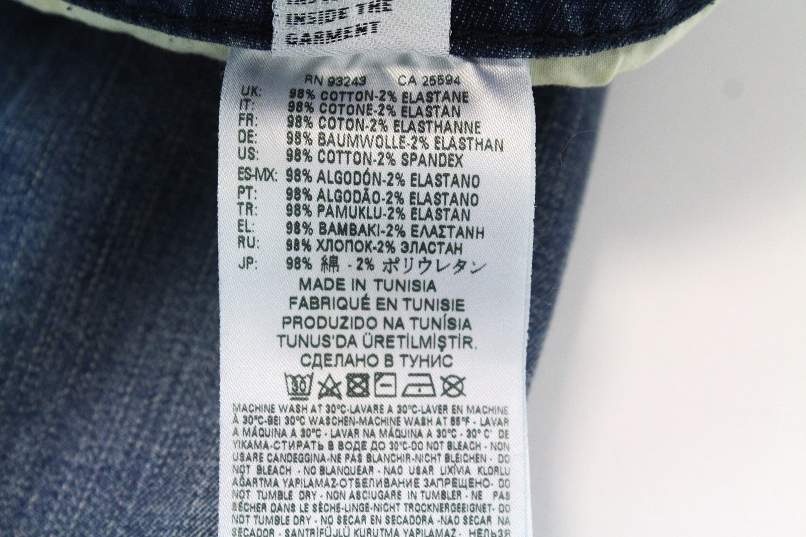 DIESEL Buster 084TU vyriški mėlyni medvilniniai tamprūs, siaurėjantys džinsai, W27 L32 