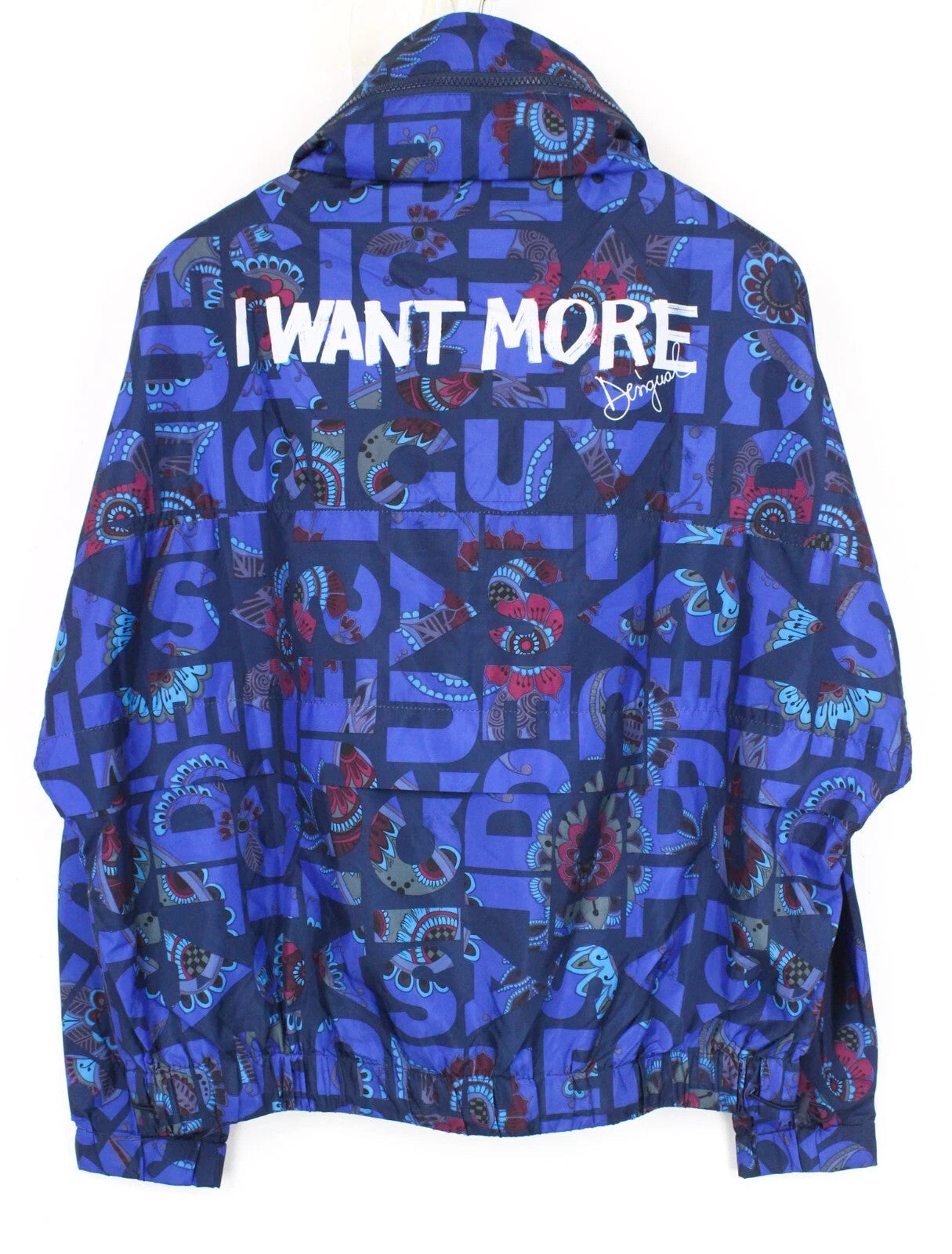 DESIGUAL Lex moteriška UK12 užtrauktuku mėlyna raštuota lengva striukė su gobtuvu 