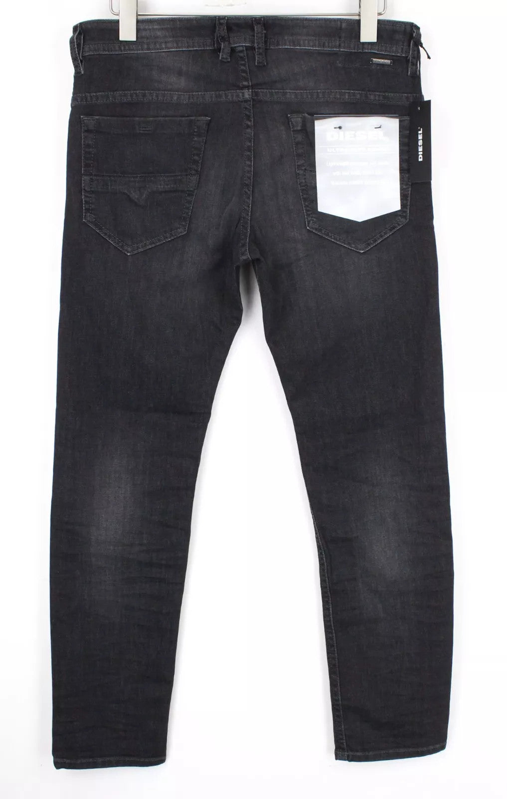 DIESEL Thommer 0687J vyriški W32 L30 Slim Skinny pilki medvilniniai džinsai, tamprūs 