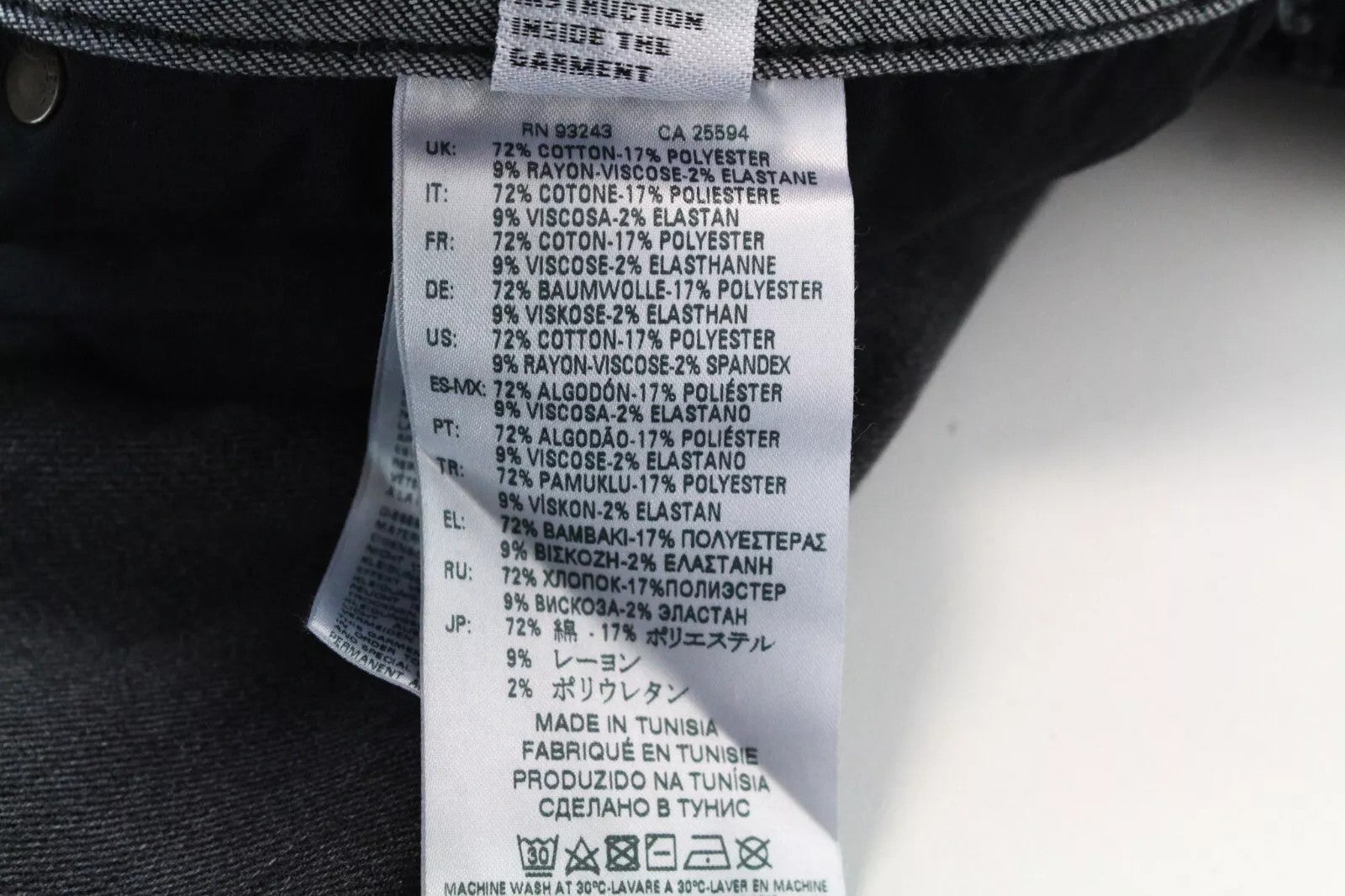 DIESEL Thommer 0687J vyriški W32 L30 Slim Skinny pilki medvilniniai džinsai, tamprūs 