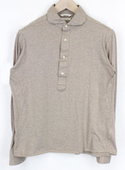 SUITSUPPLY vyriški iškirpti marškinėliai 41/16-42/16.5 ploni rudi laisvalaikio melanžo polo marškinėliai 