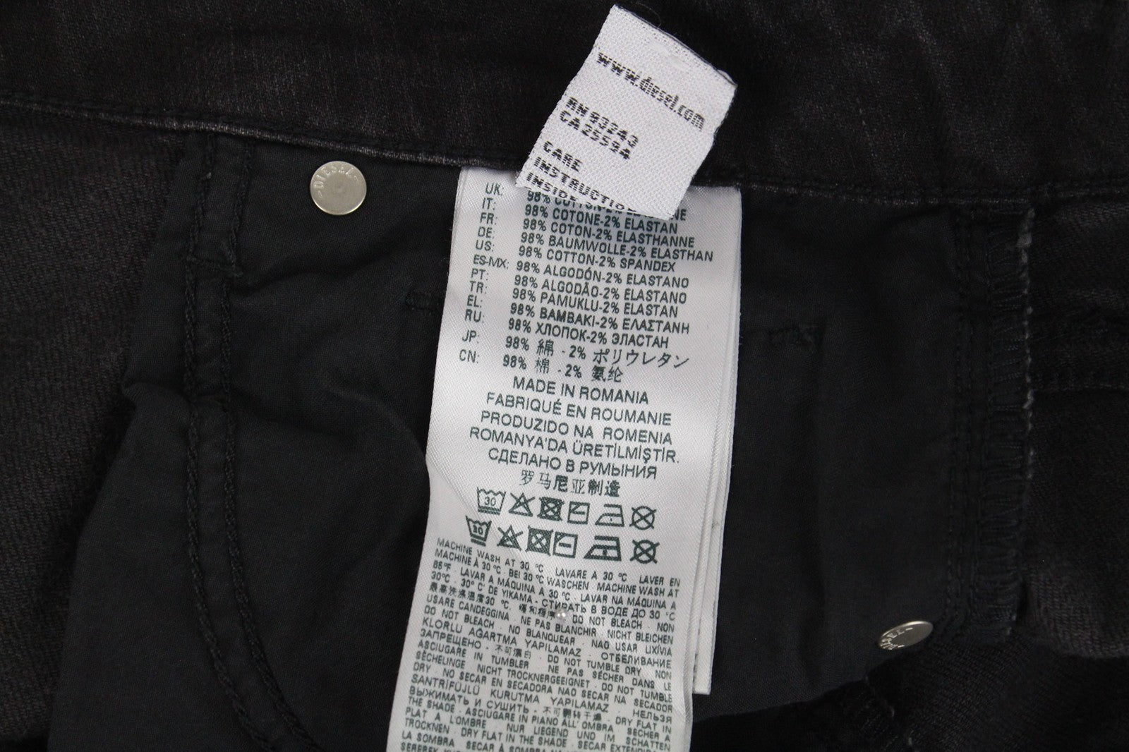 DIESEL Aryel 069JD Women's W24/L32 Straight Fit Stretch Jeans Buttoned