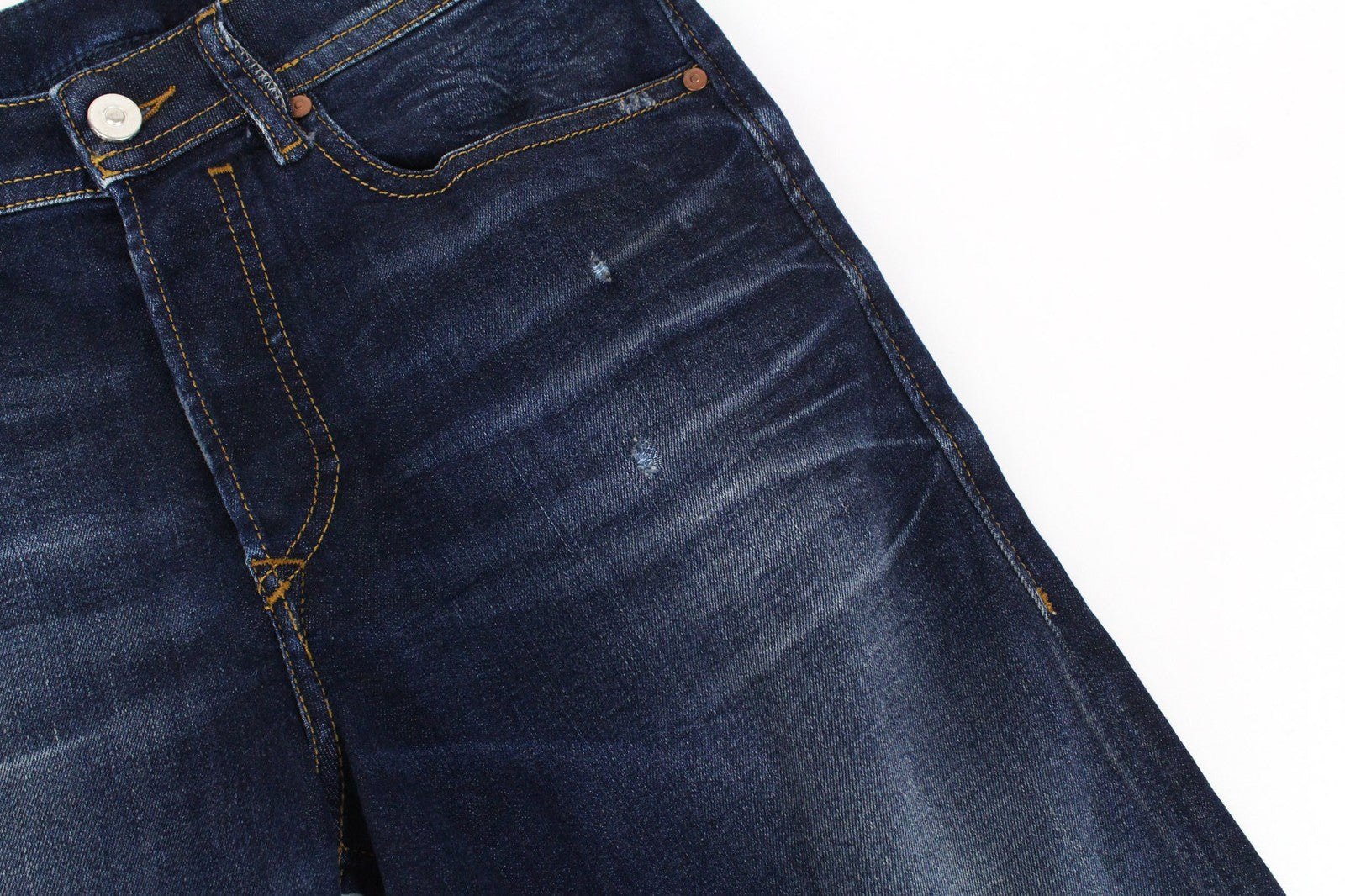 DIESEL Buster 069AH vyriški džinsai W27/L30 mėlyni, siaurėjantys, dirbtinio apnašų efekto 