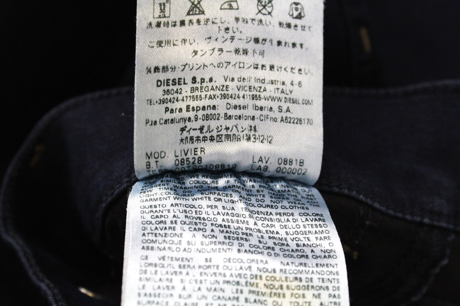 DIESEL Livier 0881B Women's Jeggings W23 Blue Stretch Fit Super Slim