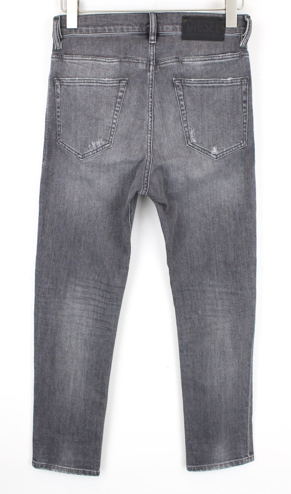 DIESEL D-Eetar 0890F vyriški džinsai W27/L30 pilki, plėšytos medvilnės, siaurėjančio kirpimo 