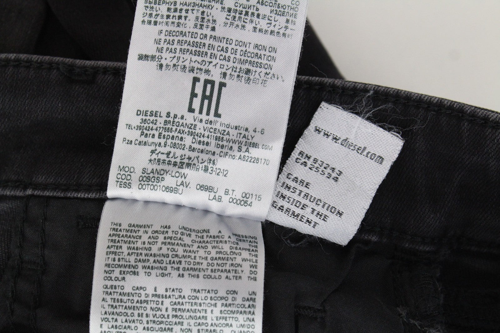 DIESEL Slandy-Low 069BU Women's Jeans W24/L30 Grey Skinny Stretch Cut