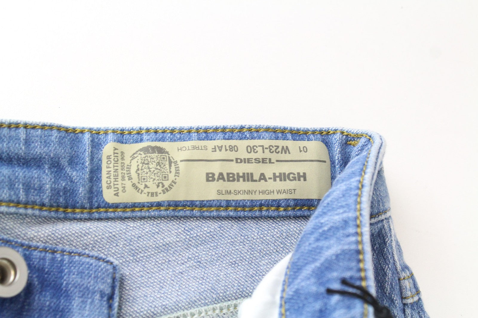 DIESEL Babhila-High 081AF Women's Jeans W23/L30 Blue Skinny Cotton Stretch