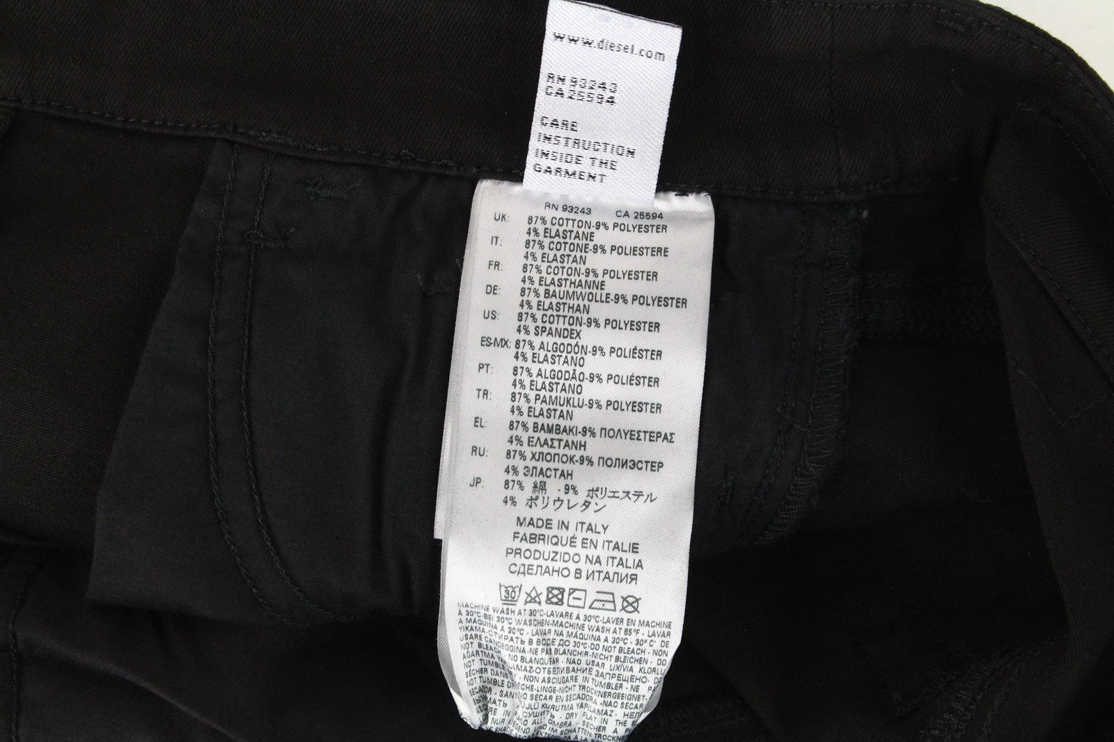 DIESEL Slandy 0860S Women's W25/L30 Skinny Stretch Black Super Slim Jeans