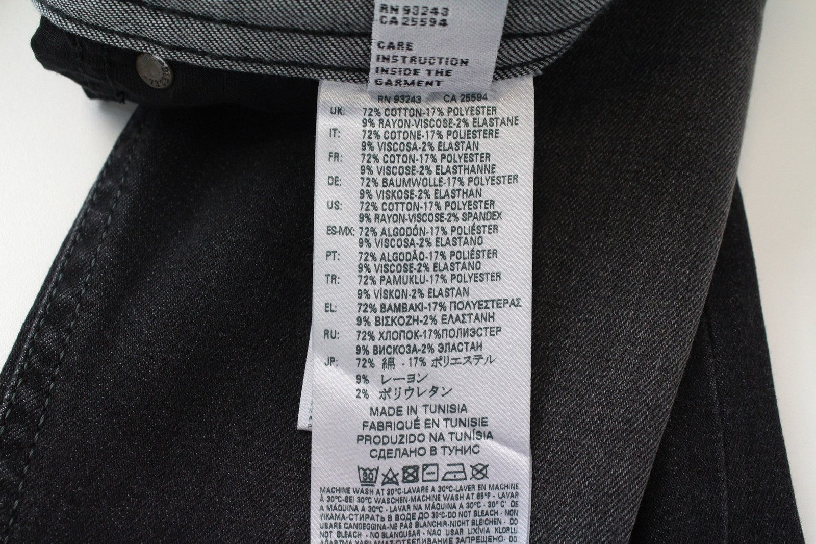 DIESEL Thommer 0687J vyriški džinsai W32/L30 tamsiai pilki medvilniniai ploni aptempti džinsai 