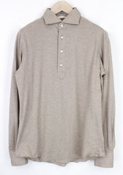 SUITSUPPLY vyriški ~S polo marškinėliai itin ploni rudi melanžiniai išmani medvilnė 