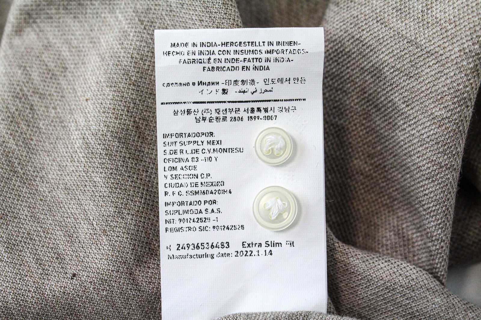 SUITSUPPLY vyriški ~S polo marškinėliai itin ploni rudi melanžiniai išmani medvilnė 