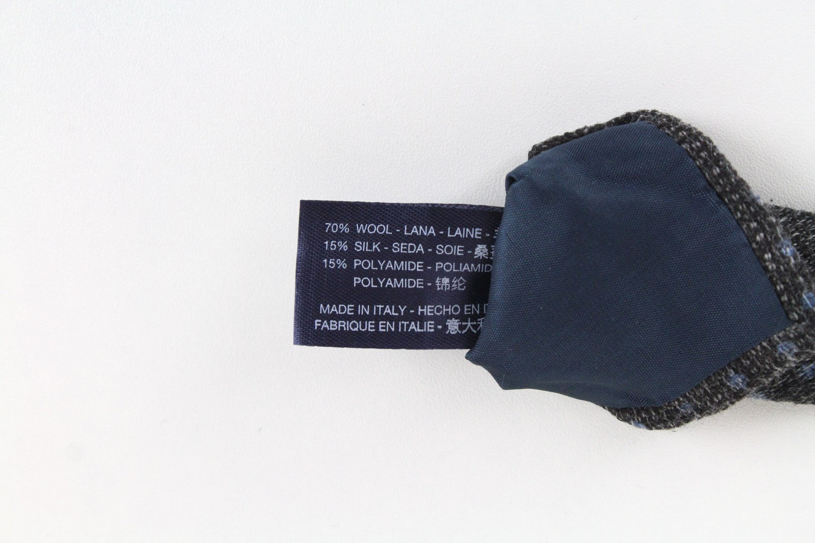 SUITSUPPLY vyriškas vilnonis šilkinis kaklaraištis ~150 x 8 cm pilkas megztas taškuotas oficiali suknelė 