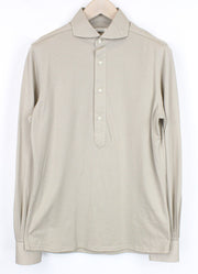 SUITSUPPLY vyriški iškirpti marškinėliai 39/15.5-40/15.75 smėlio spalvos, ploni medvilniniai polo marškinėliai 