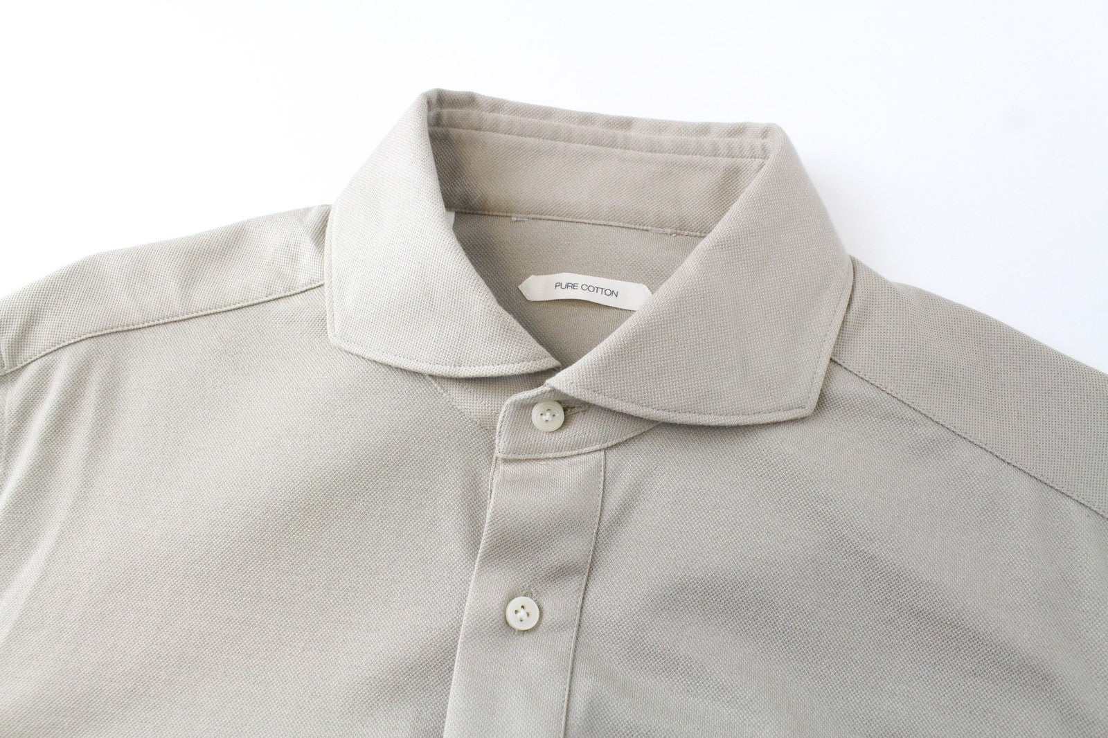 SUITSUPPLY vyriški iškirpti marškinėliai 39/15.5-40/15.75 smėlio spalvos, ploni medvilniniai polo marškinėliai 