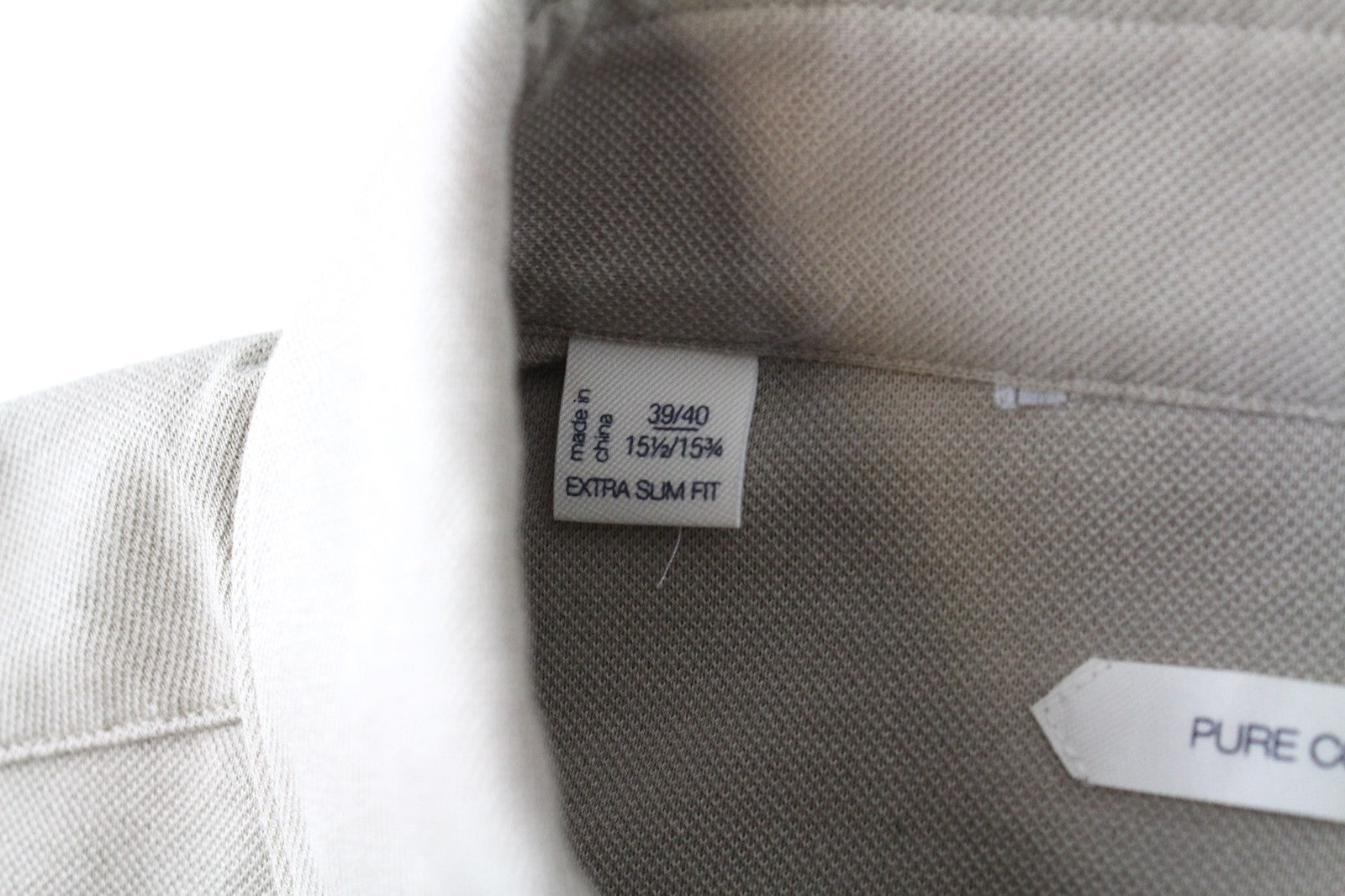 SUITSUPPLY vyriški iškirpti marškinėliai 39/15.5-40/15.75 smėlio spalvos, ploni medvilniniai polo marškinėliai 