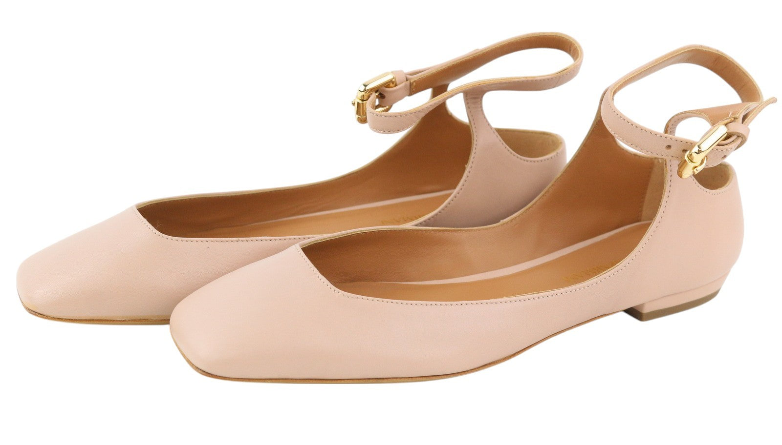 EMPORIO ARMANI X3D224 moteriški bateliai su plokščiapadžiais bateliais, 37 dydis, šviesiai rožiniai, kvadratinės nosies, laisvalaikio stiliaus. 