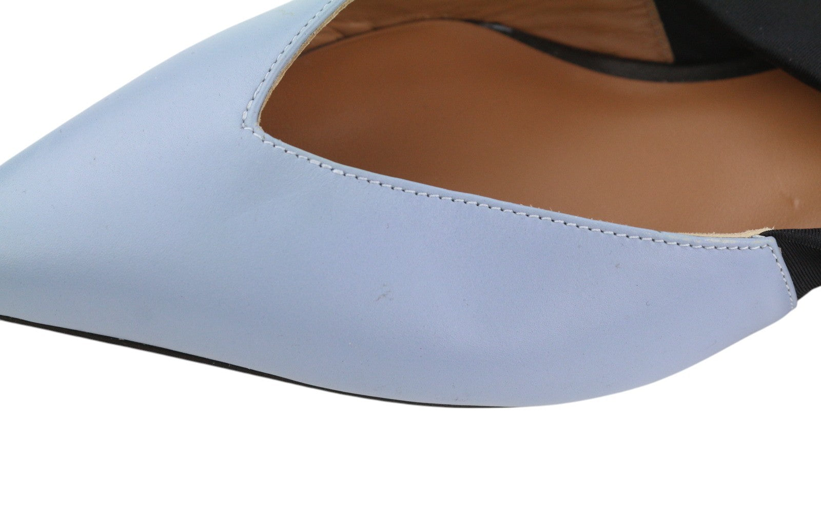 EMPORIO ARMANI moteriški aukštakulniai, 37 dydis, mėlyna oda, smaili nosis, užsegami logotipu, laisvalaikio stiliaus. 