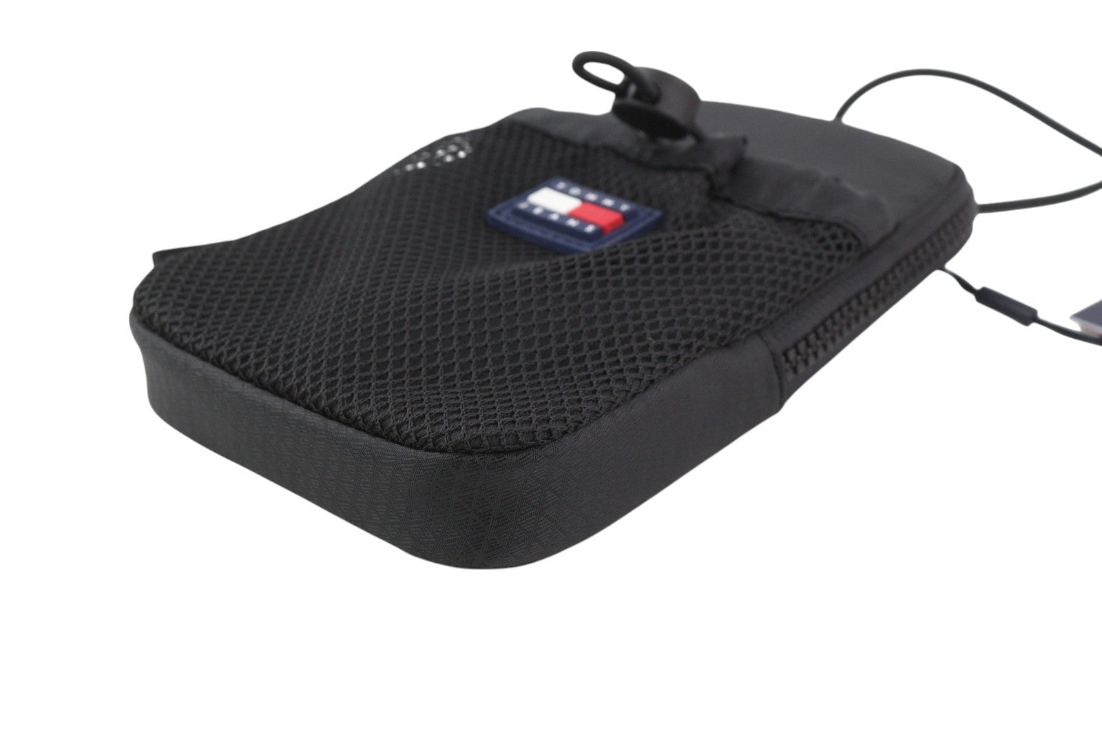 TOMMY HILFIGER „Modern Tech“ telefono dėklas vyrams, juodas, užtrauktuku ir raišteliu, unisex