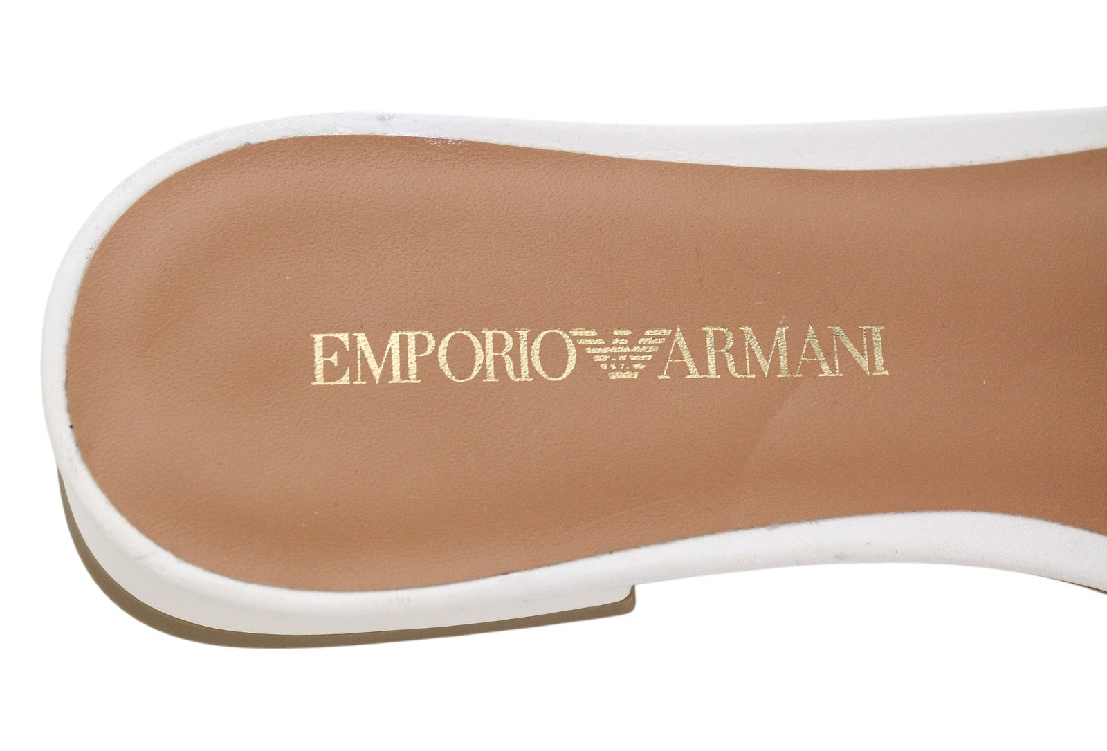 EMPORIO ARMANI moteriški bateliai su auliuku, 37 dydis, baltos odos, blizgantys kristalai, atvira nosimi. 
