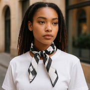 ANTONY MORATO moteriškas šalikas OS juodai baltas medvilninis raštuotas apvyniojimas laisvalaikio unisex