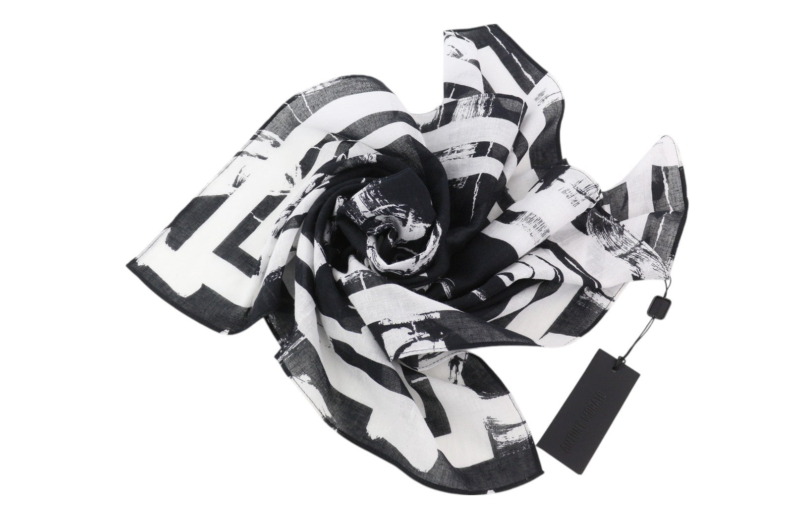 ANTONY MORATO moteriškas šalikas OS juodai baltas medvilninis raštuotas apvyniojimas laisvalaikio unisex
